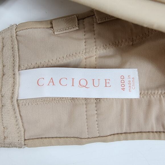 Cacique Nude Tan Strapless Full Coverage Back Closure Underwire Bra Size 40DD - Picture 2 of 4
